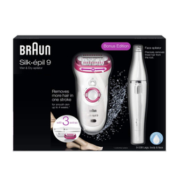 اپیلاتور براون مدل Silk Epil 9 کد 538-9 به همراه اپیلاتور لایه بردار براون کد 01