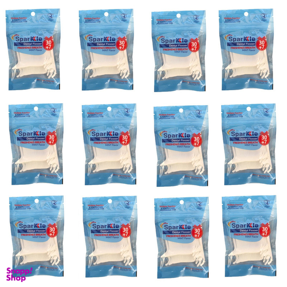 نخ دندان اسپارکل مدل کمانی 12 بسته 37 عددی