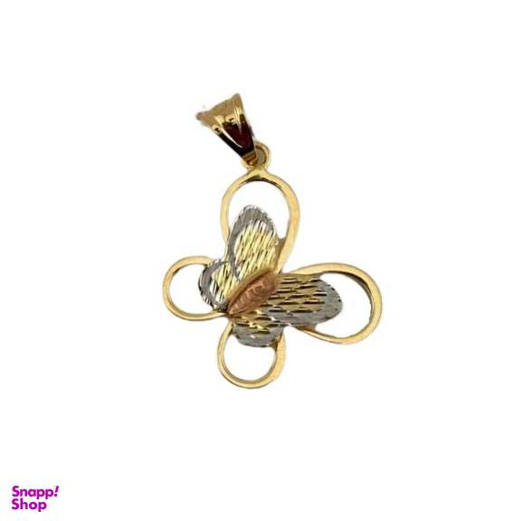 آویز گردنبند طلا 18 عیار زنانه مدل گل پروانه