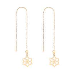 گوشواره طلا 18 عیار زنانه میلی گالری مدل بخیه ای طرح برف کد MT1375