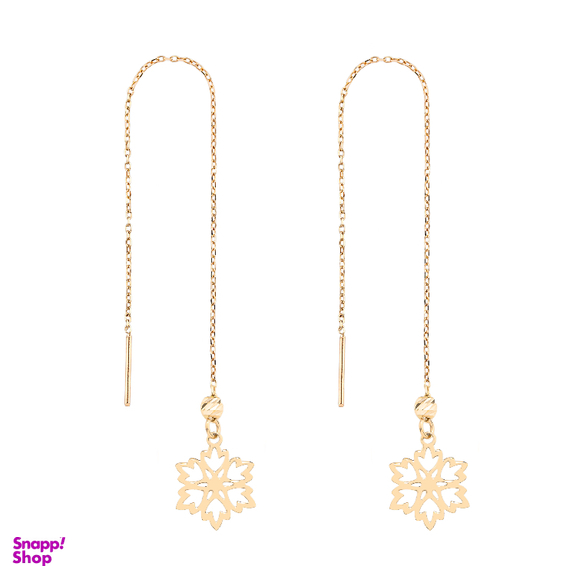 گوشواره طلا 18 عیار زنانه میلی گالری مدل بخیه ای طرح برف کد MT1375