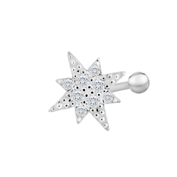 پیرسینگ گوش زنانه اقلیمه مدل HS294 رنگ نقره ای