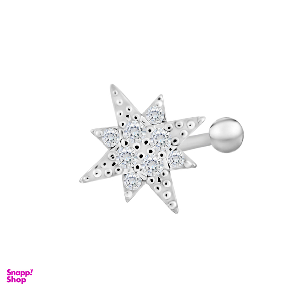 پیرسینگ گوش زنانه اقلیمه مدل HS294 رنگ نقره ای