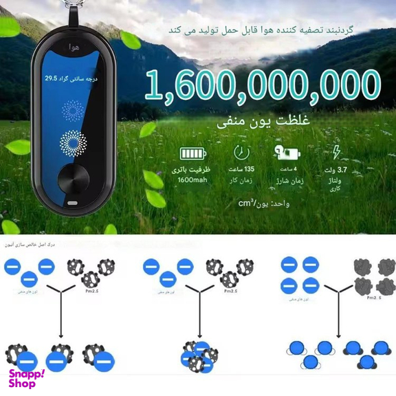 دستگاه گردنبند تصفیه کننده هوا کد ‌BAP-07