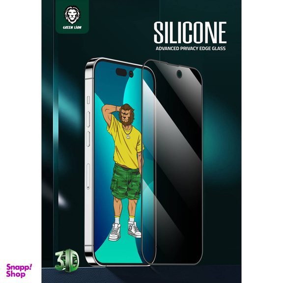 محافظ صفحه نمایش حریم شخصی گرین مدل Silicone Privacy-HD Plus مناسب برای گوشی موبایل اپل iPhone 14 Pro