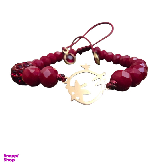 دستبند طلا 750 عیار زنانه شمیم گلد گالری طرح انار یلدا کد sh002