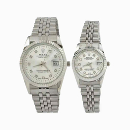 ست ساعت مچی عقربه ای زنانه و مردانه طرح رولکس مدل Date Just کد SW