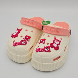 صندل بچگانه پاپا مدل کراکس کد 5863 رنگ کرم قرمز