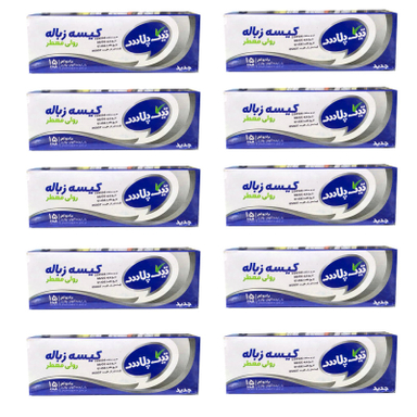 کیسه زباله تیک پلاس مدل رولی معطر 10 بسته 15 عددی