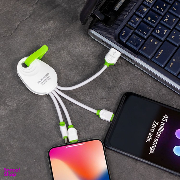 کابل تبدیل USB به Type-C/Lightning/MicroUSB کینگ استار مدل K305 طول 1 متر