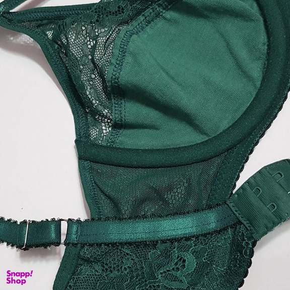 ست شورت و سوتین زنانه کارنا رز مدل فنردار هارنس کد 4862-2023 رنگ سبز کله غازی