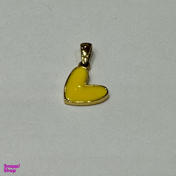 پلاک گردنبند طلا 18 عیار زنانه گالری سپینود طرح قلب با میناکاری زرد مدل PSG2