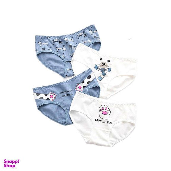 شورت زنانه سینولوگ طرح گربه مجموعه 4 عددی