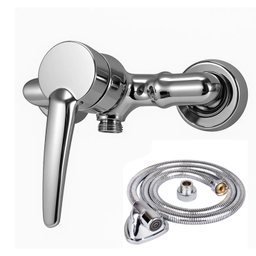 شیر توالت اهرمی اندیکا مدل صدف کد S2 به همراه شلنگ