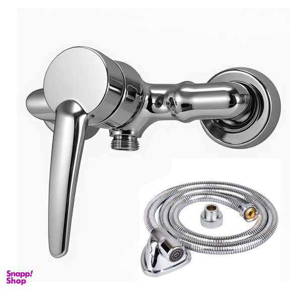 شیر توالت اهرمی اندیکا مدل صدف کد S2 به همراه شلنگ