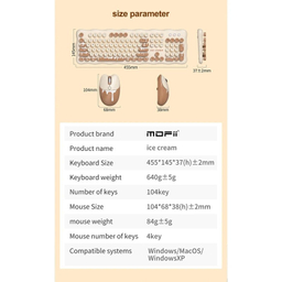 کیبورد و ماوس مافی مدل Ice Cream