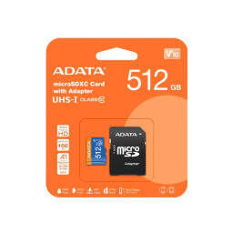کارت حافظه‌ MicroSDXC ای دیتا مدل Premier کلاس 10 استاندارد UHS-I U1 سرعت 85 MBps ظرفیت 512 گیگابایت به همراه آداپتور