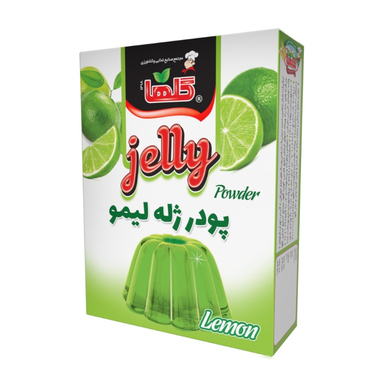 پودر ژله لیمو گلها وزن 100 گرم بسته بندی جعبه