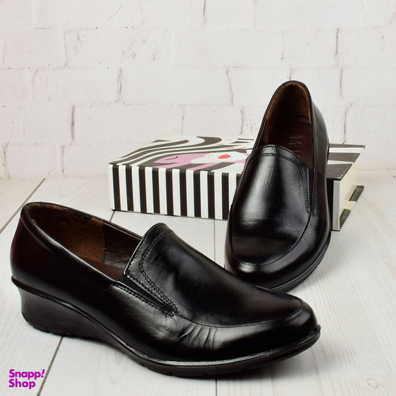 کفش طبی زنانه کفش ملی مدل چرم طبیعی مدیکال BK.4180 رنگ مشکی