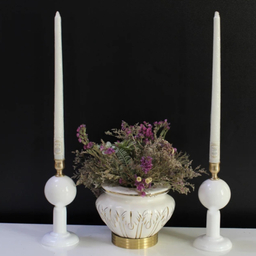 شمعدان نورهام مدل POONY-WHITE مجموعه 2 عددی