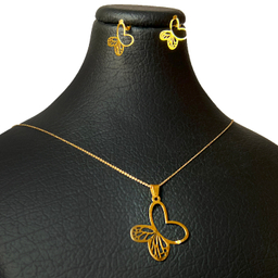 نیم ست طلا 18 عیار زنانه مدل پروانه