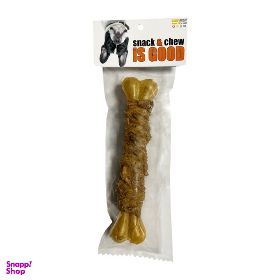 تشویقی سگ شهرپت مدل ایزگود استخوان دورپیچ سیرابی وزن 130 گرم