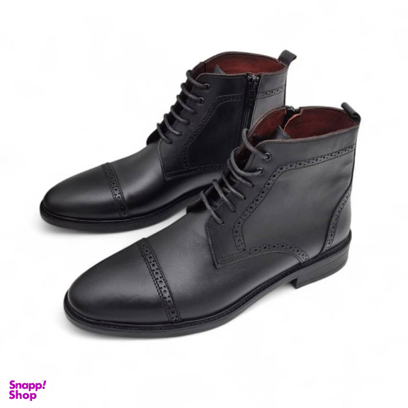 نیم بوت مردانه چرم ریباری مدل Z20 رنگ مشکی