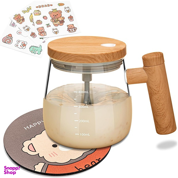 ماگ همزن دار مدل EM-CUP به همراه 2 عدد باتری نیم قلم