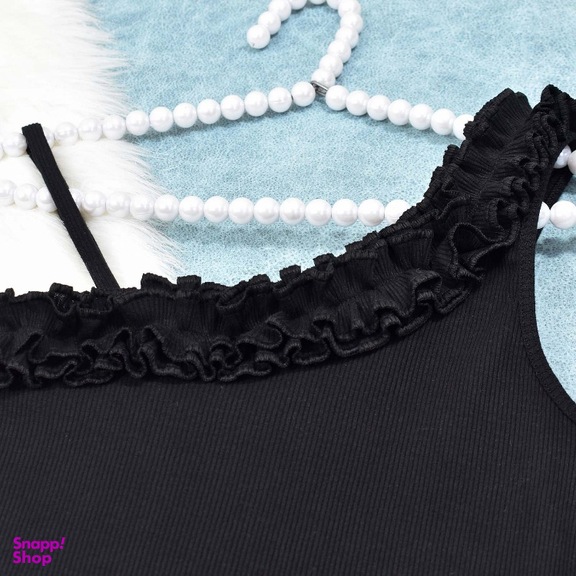 تاپ زنانه دل آویز کد H370 رنگ مشکی