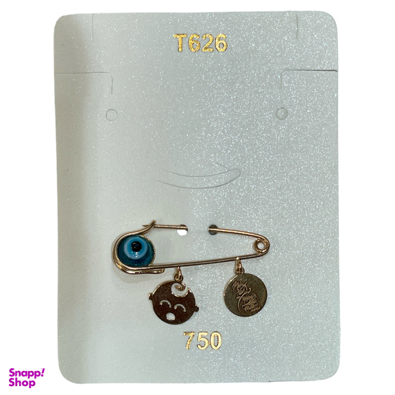 سنجاق سینه طلا 18 عیار نوزاد طرح چشم نظر کد 1820