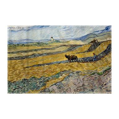 کاغذ کادو ترمه طراحان ایده مدل مزرعه شخم زده شده با گاوآهن از ونگوگ کد art0035