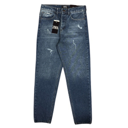 شلوار مام فیت مردانه طرح ZARA کد 1598 رنگ آبی تیره