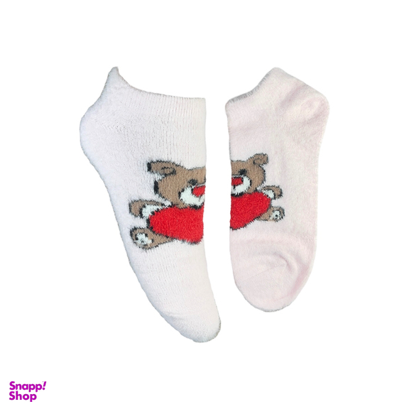 جوراب زنانه مچی پشمی طرح خرس کد 24241