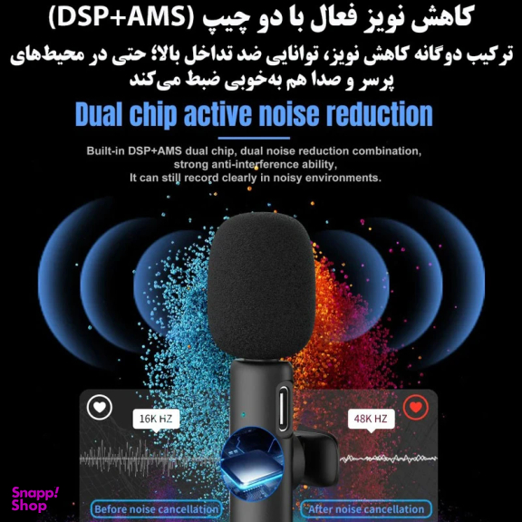 میکروفن یقه ای اچ اکس اس جی مدل F18 با درگاه اتصال USB Type-C