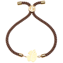 دستبند طلا 18 عیار دخترانه کرابو طرح برگ انجیر مدل Krd1280