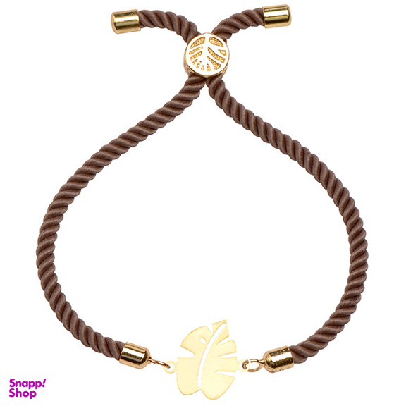 دستبند طلا 18 عیار دخترانه کرابو طرح برگ انجیر مدل Krd1280