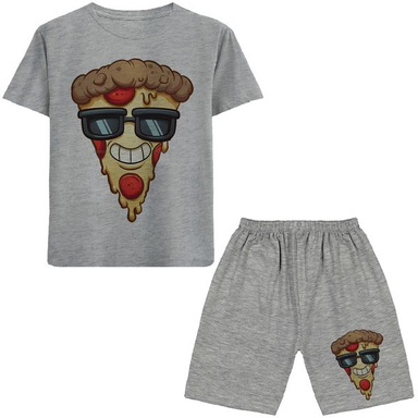 ست تیشرت و شلوارک پسرانه مدل پیتزا کد N215