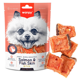 تشویقی سگ ونپی مدل Salmon & Fish Skin Bites وزن 100 گرم