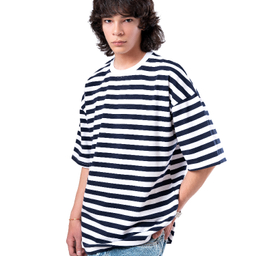تیشرت زیگ مدل striped رنگ سرمه ای