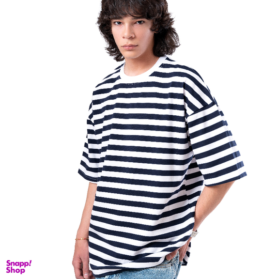 تیشرت زیگ مدل striped رنگ سرمه ای