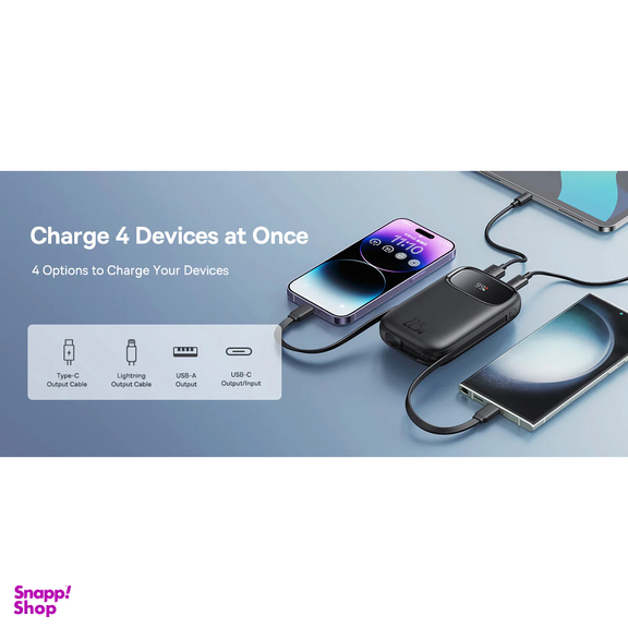 پاور بانک 22.5 وات بیسوس مدل Qpow2 P10055002113-00 ظرفیت 20000 میلی آمپر ساعت