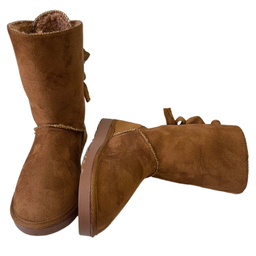 بوت زنانه طرح اگ مدل پشت بندی رنگ عسلی