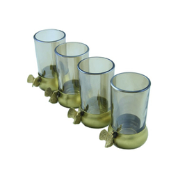 استکان و انگاره سالینو مدل کپ برنجی پروانه کد BP-5081