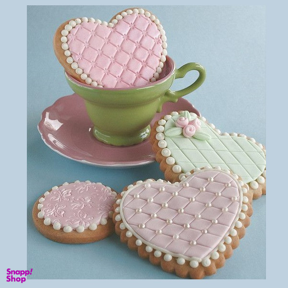 کاتر دو طرفه شیرینی پزی بهگز مدل قلب مجموعه 5 عددی