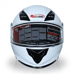 کلاه کاسکت ردلاین مدل 939 رنگ سفید براق به همراه کاور