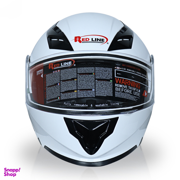 کلاه کاسکت ردلاین مدل 939 رنگ سفید براق به همراه کاور