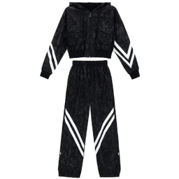 ست سویشرت و شلوار زنانه مدل دو خط کد D130045 رنگ مشکی