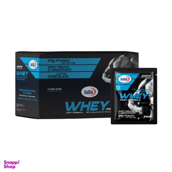 ساشه وی پروتئین با طعم شکلات یوروویتال بسته 12 عددی