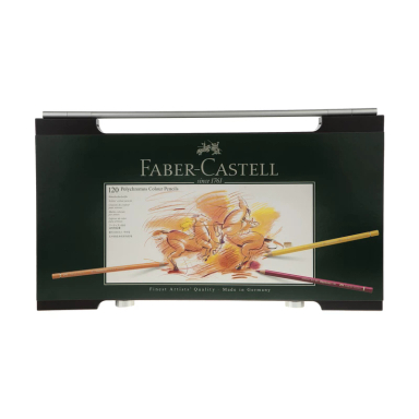 مداد رنگی فابر کاستل مدل پلی کروم 120 رنگ جعبه چوبی