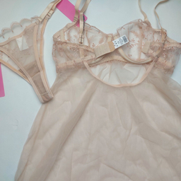 لباس خواب زنانه برتا مدل توری فنردار کد 2200C